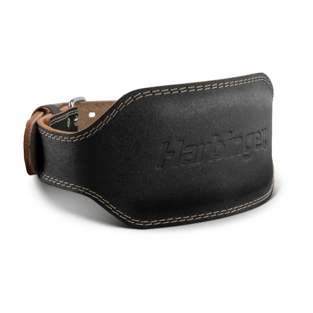 Black Leather Men's Bag Weightlifting Belt Size M